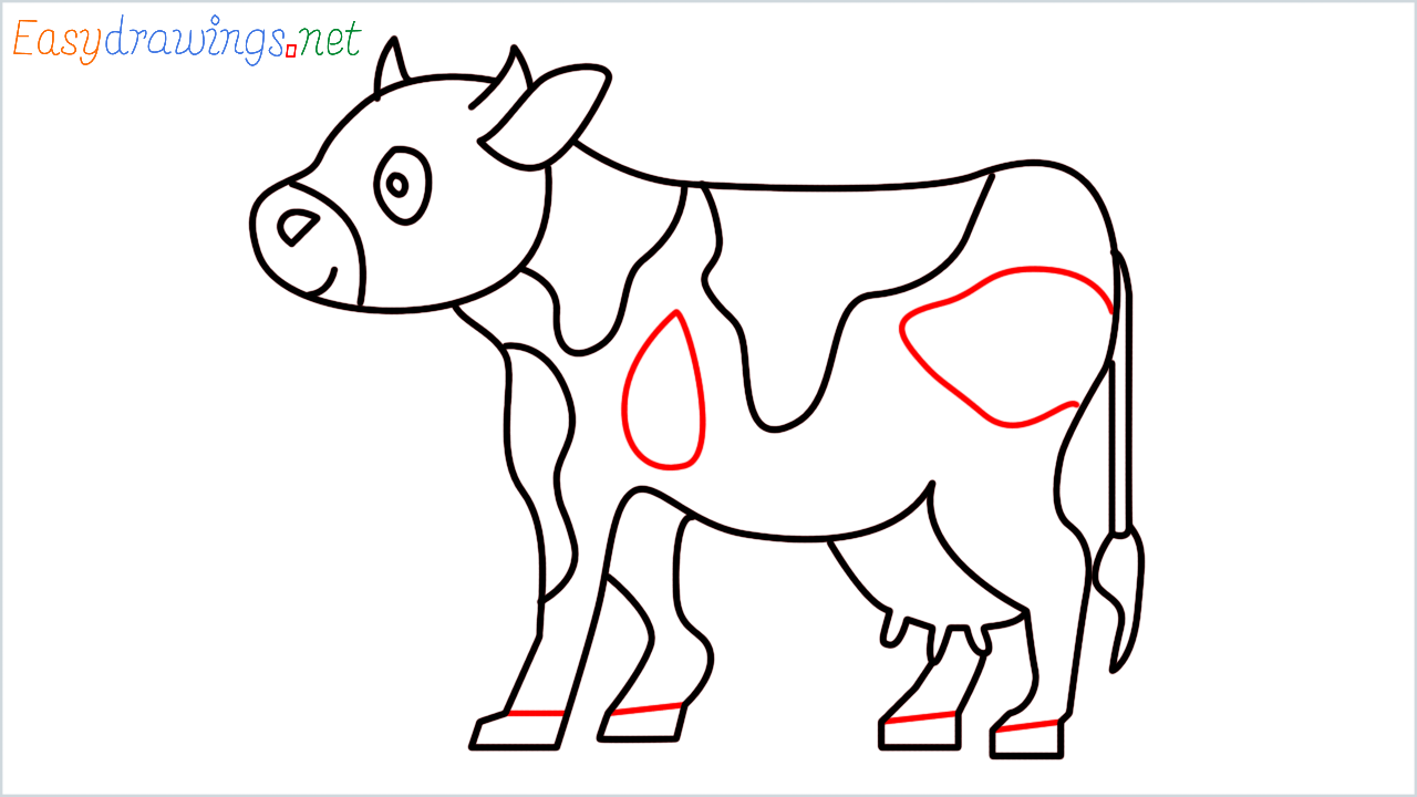 How to draw Cow Emoji step (10)