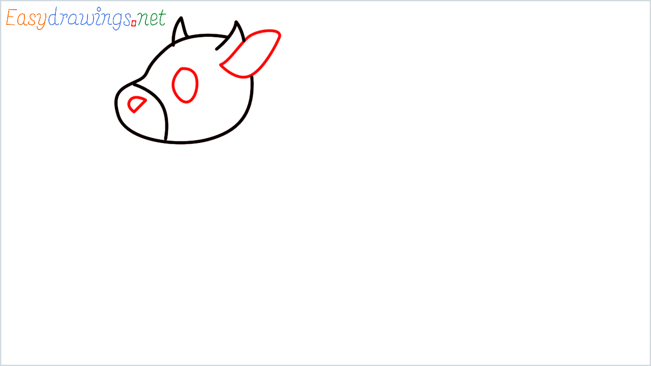 How to draw Cow Emoji step (3)