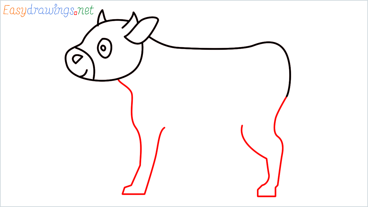 How to draw Cow Emoji step (5)