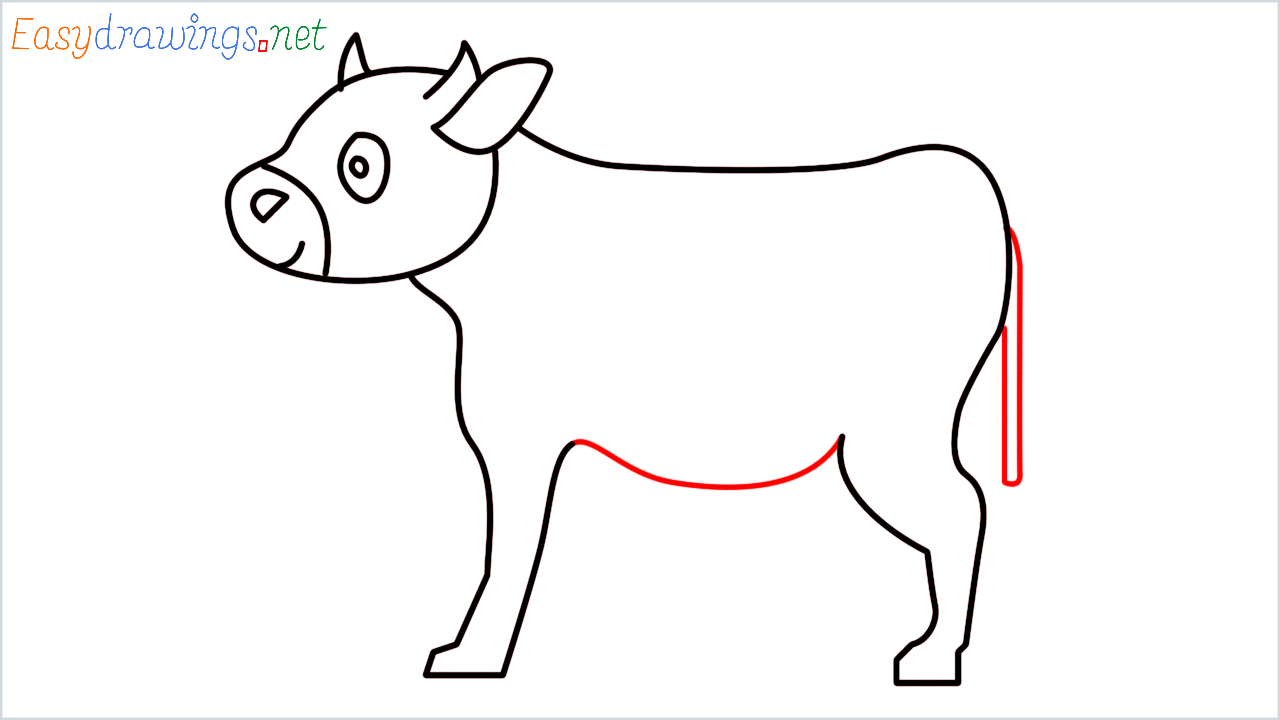How to draw Cow Emoji step (6)