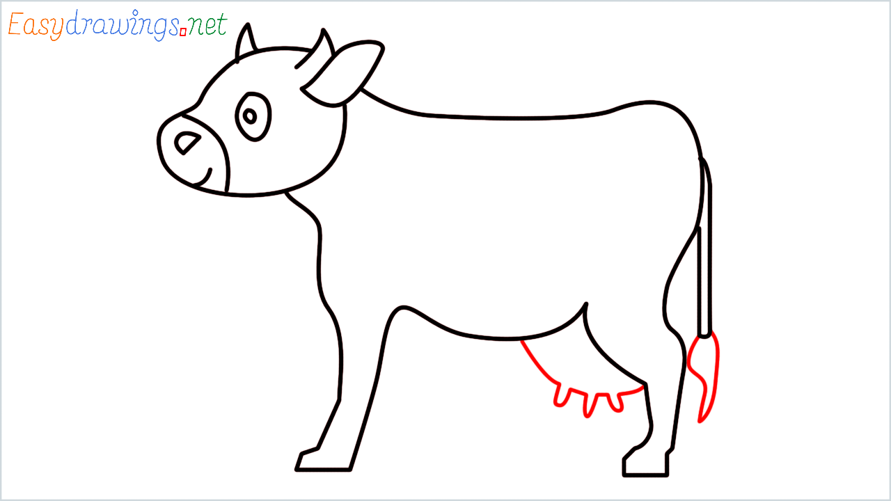 How to draw Cow Emoji step (7)