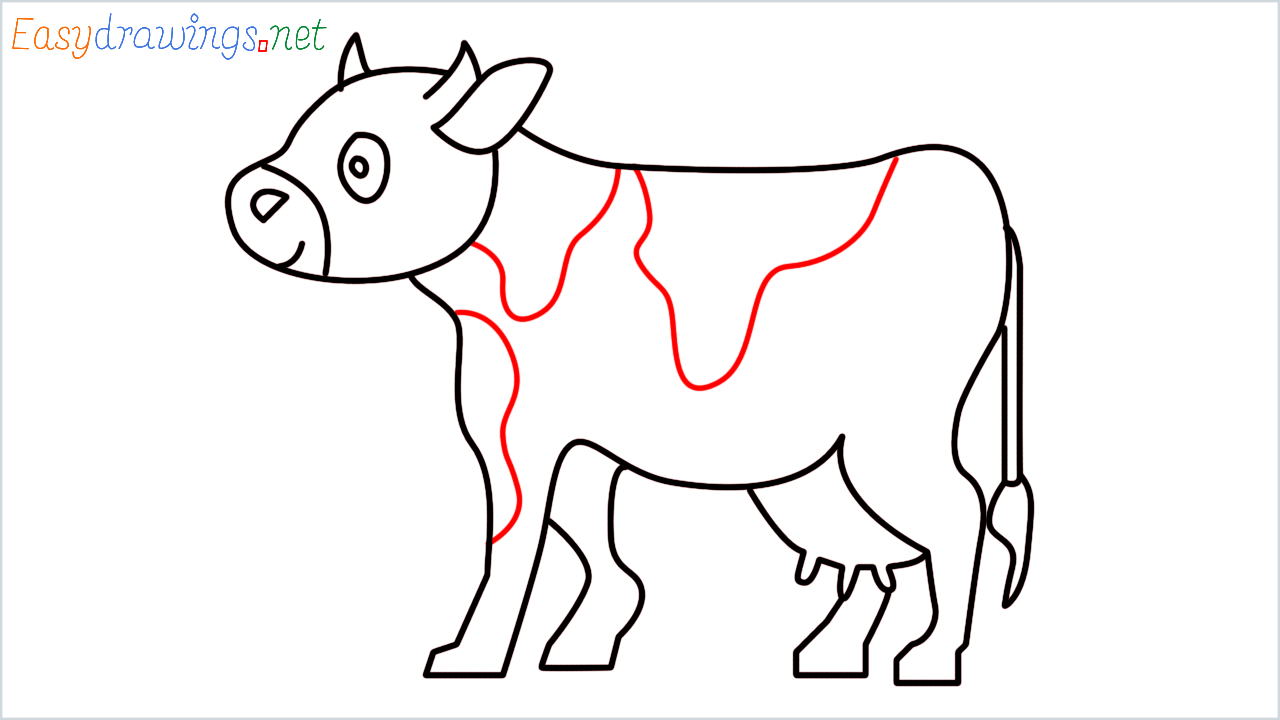 How to draw Cow Emoji step (9)