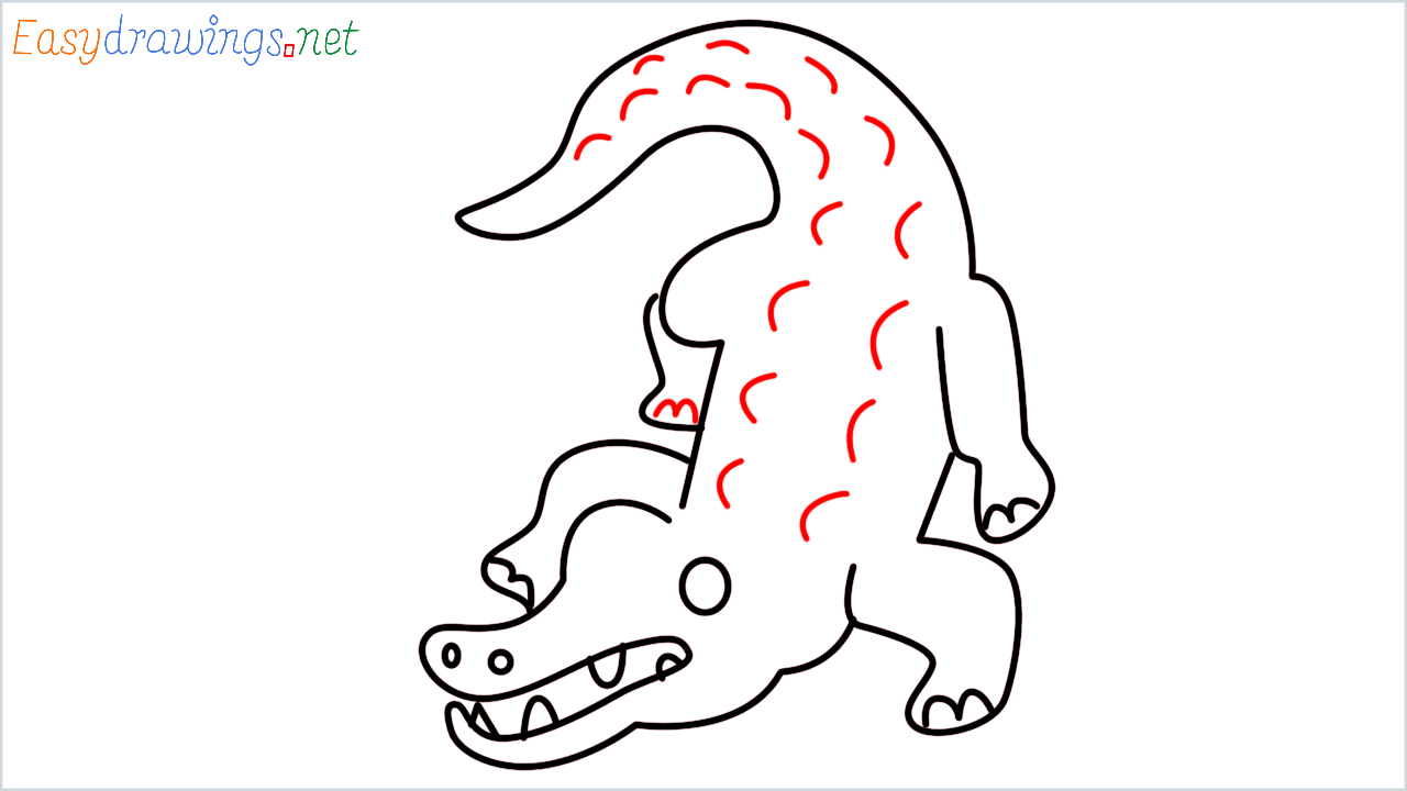 How to draw Crocodile Emoji step (10)