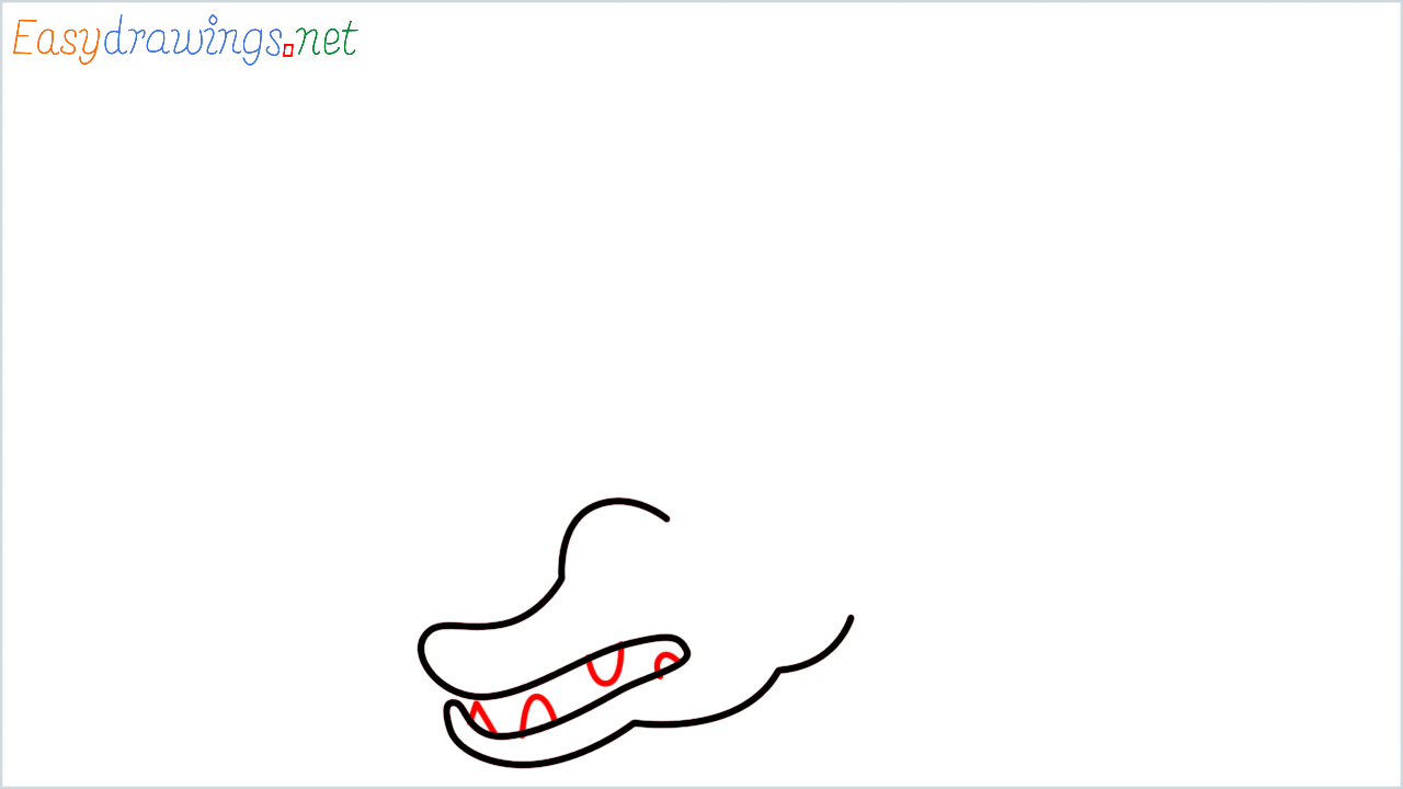 How to draw Crocodile Emoji step (3)