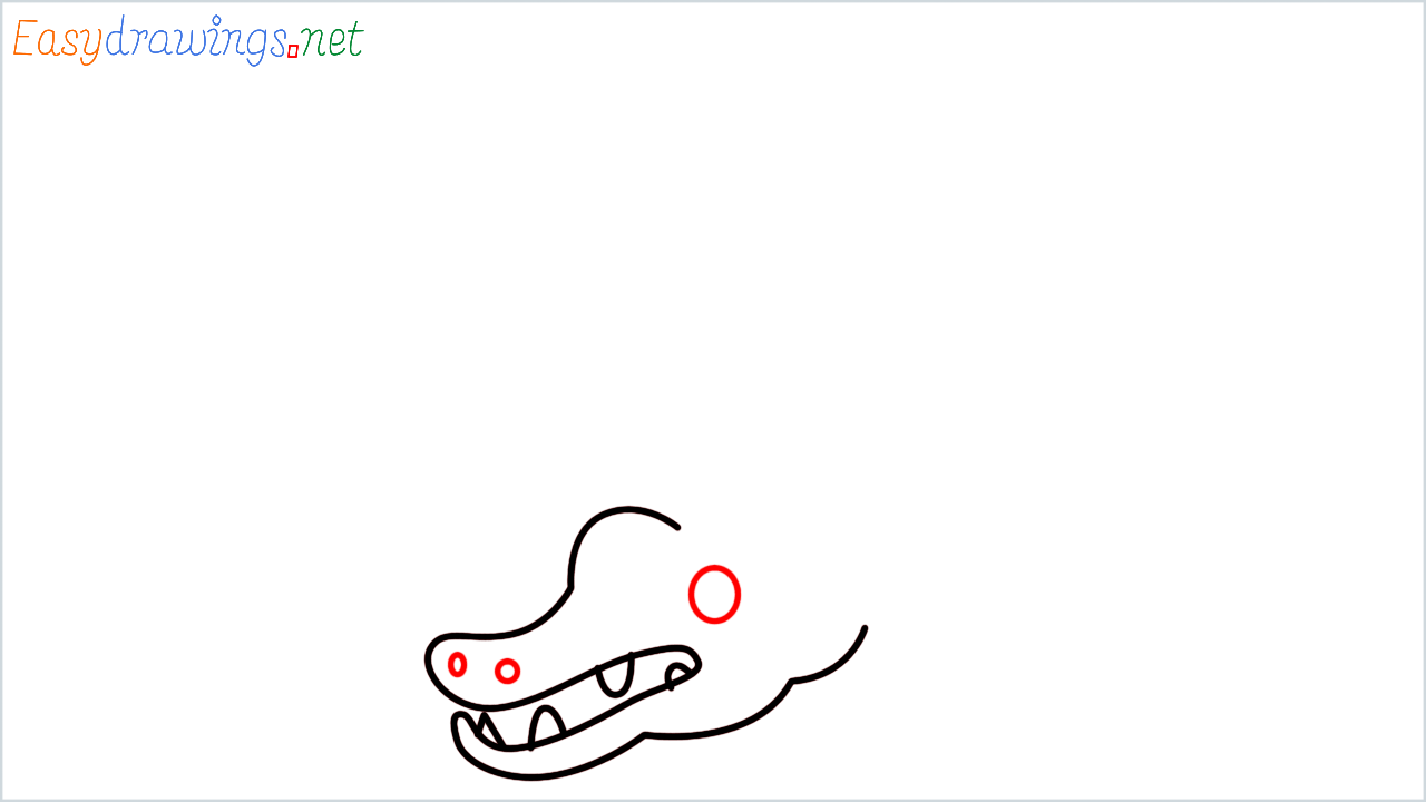 How to draw Crocodile Emoji step (4)