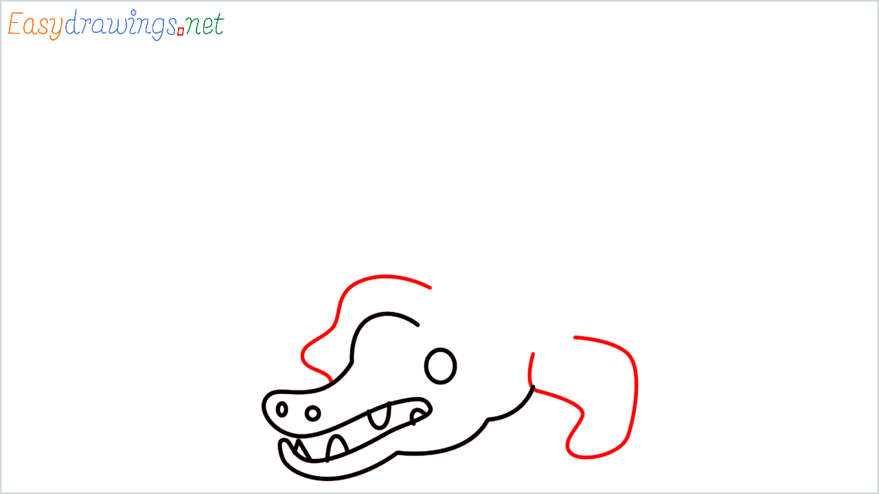 How to draw Crocodile Emoji step (5)