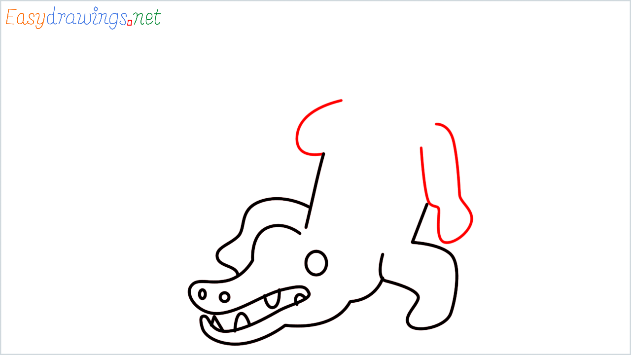 How to draw Crocodile Emoji step (7)