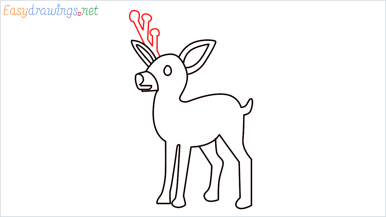 How to draw Deer Emoji step (10)