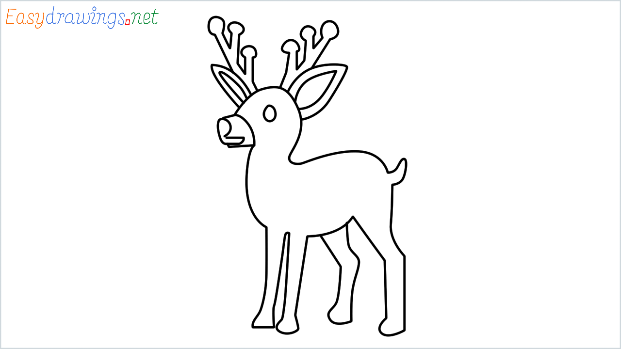 How to draw Deer Emoji step by step for beginners