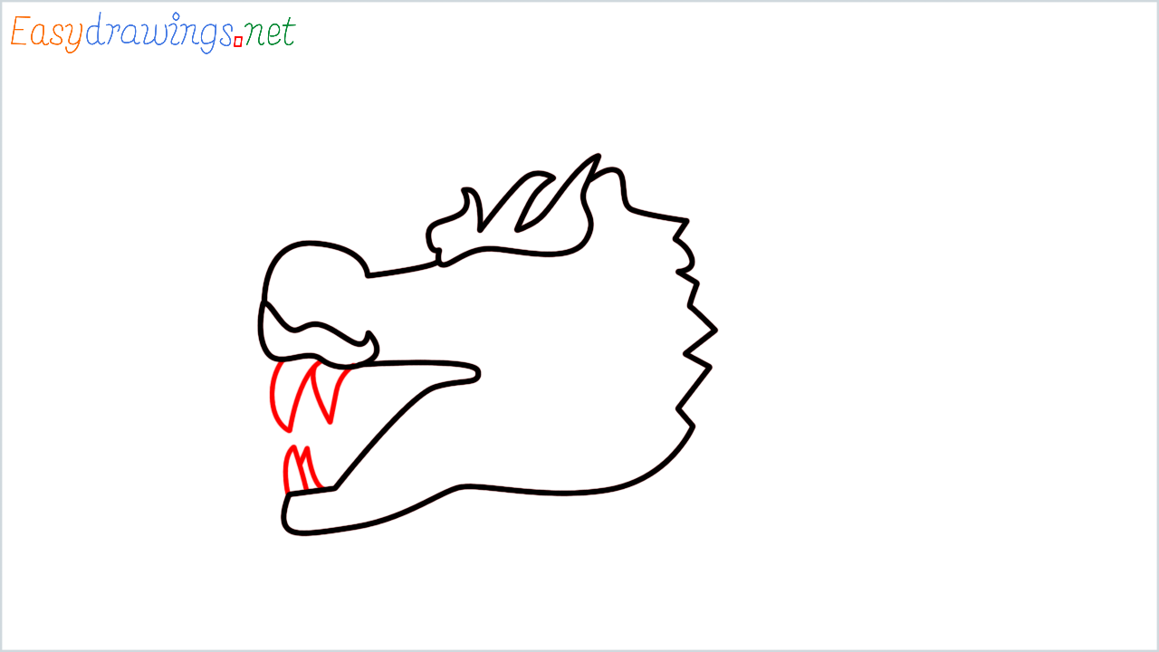 How to draw Dragon face Emoji step (4)