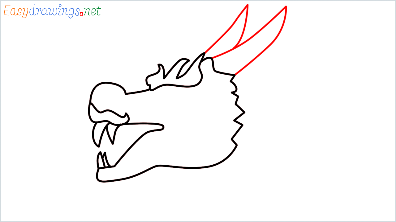 How to draw Dragon face Emoji step (5)