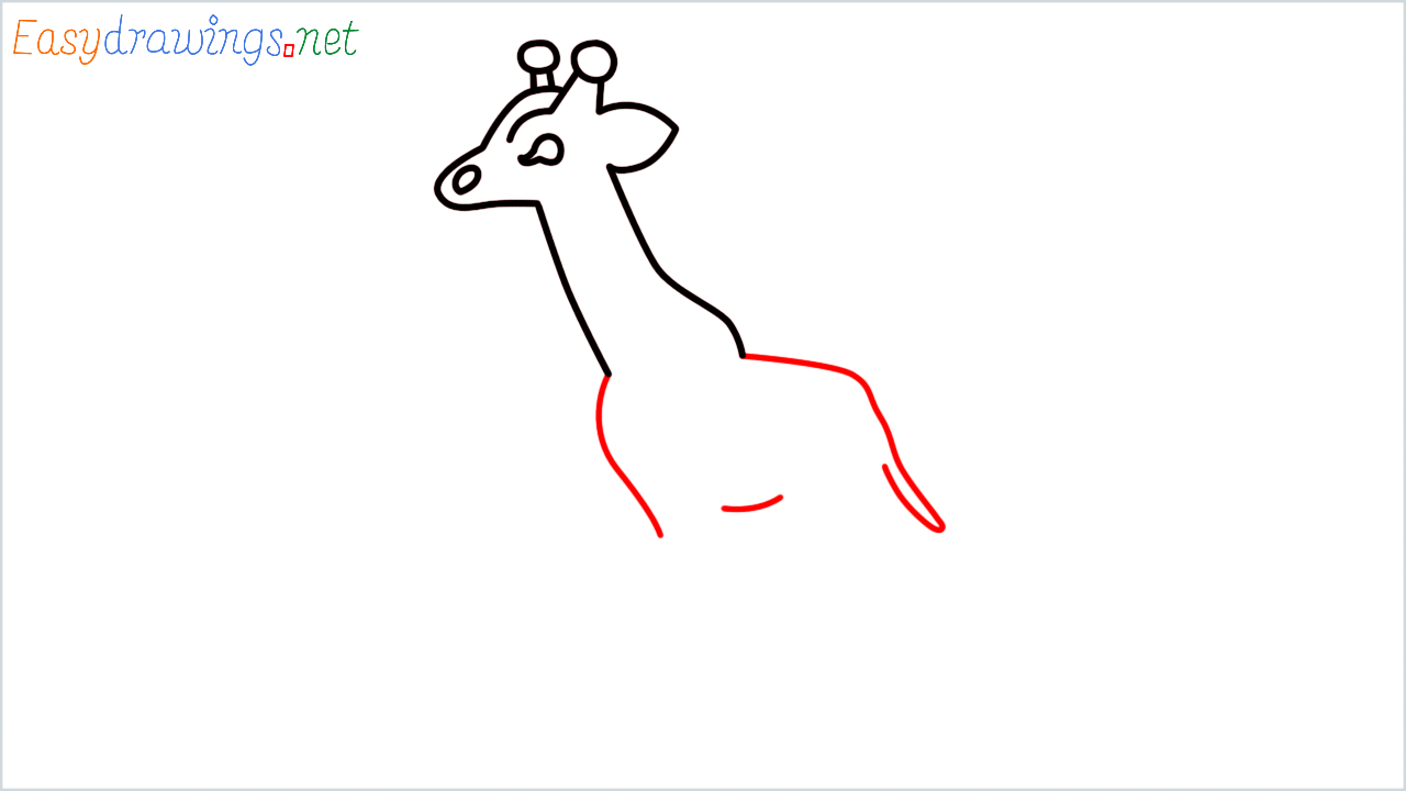 How to draw Giraffe Emoji step (6)