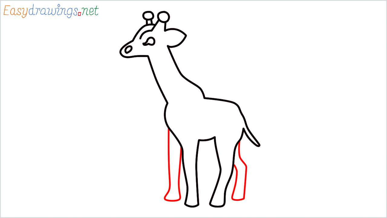 How to draw Giraffe Emoji step (8)