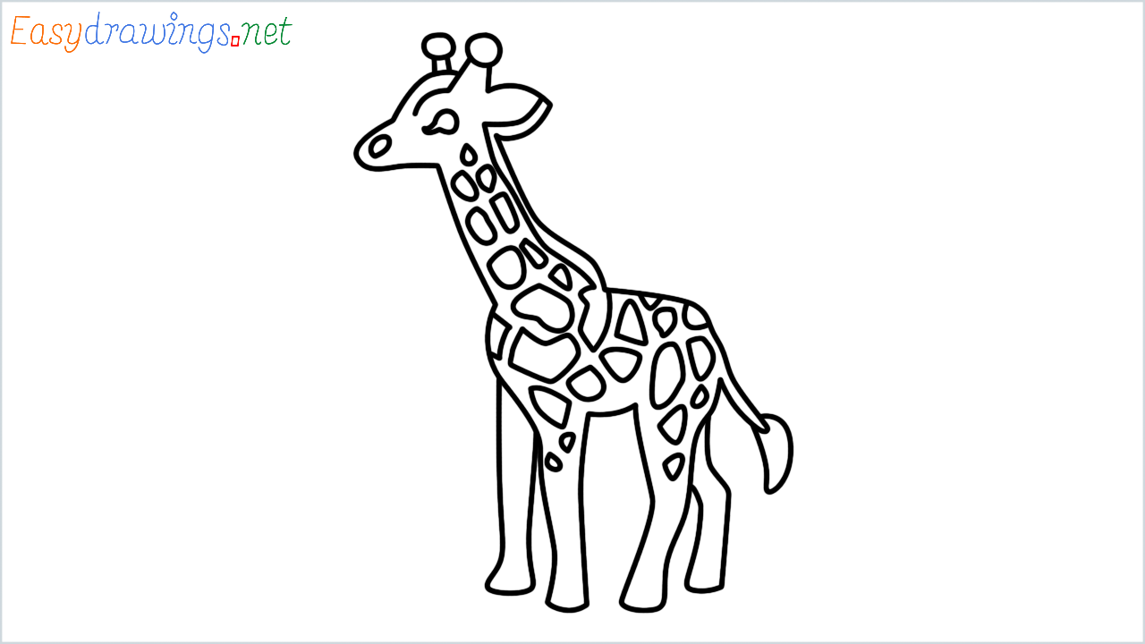 How to draw Giraffe Emoji step by step for beginners
