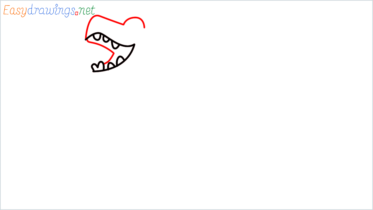 How to draw T rex Emoji step (3)