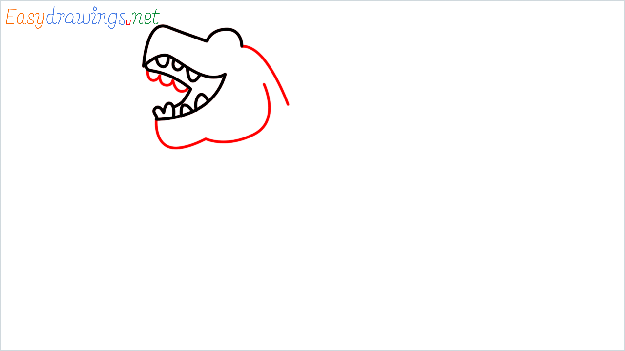 How to draw T rex Emoji step (4)