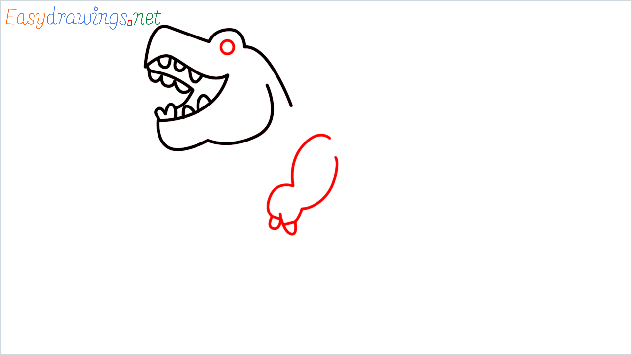 How to draw T rex Emoji step (5)