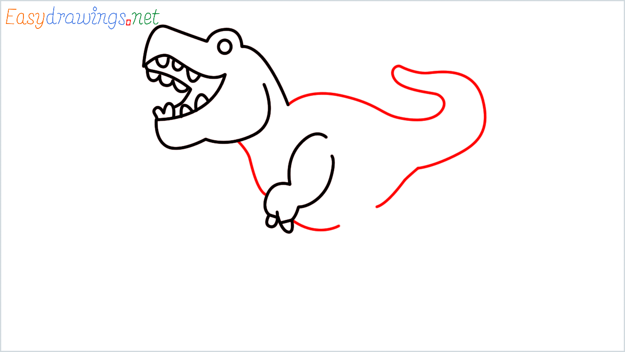 How to draw T rex Emoji step (6)