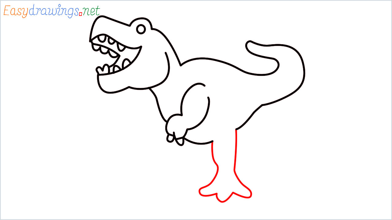 How to draw T rex Emoji step (7)