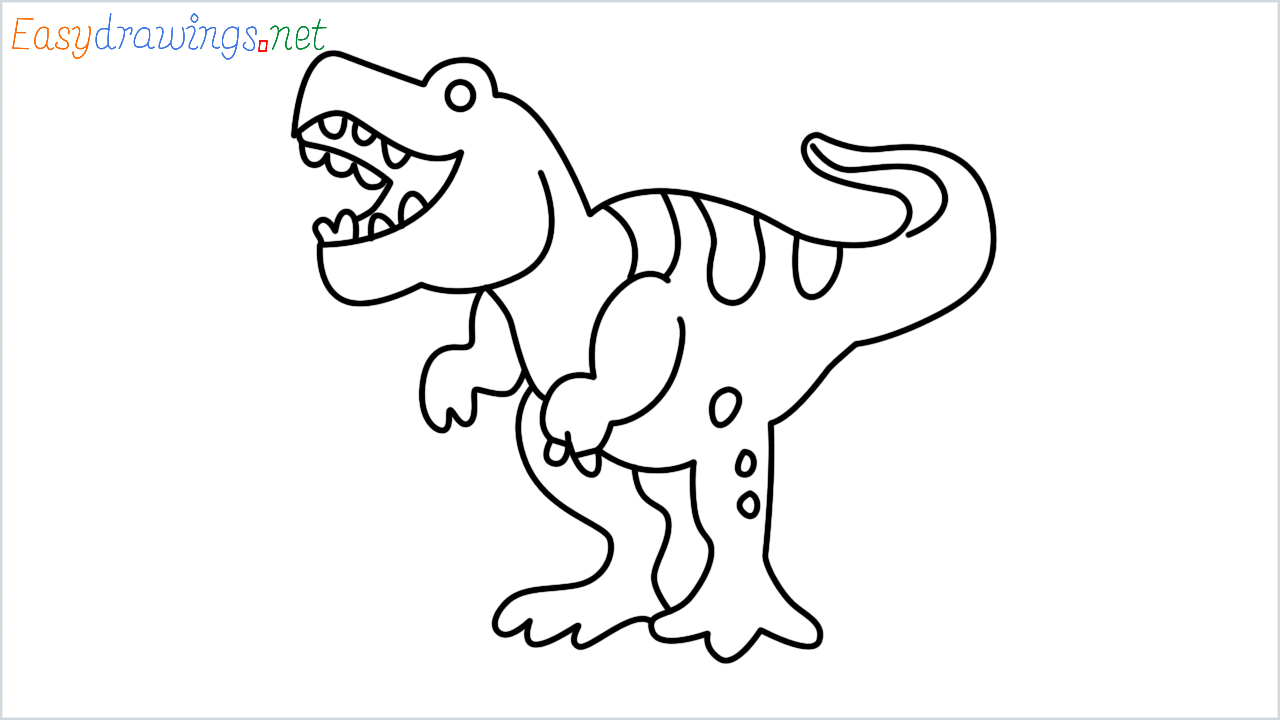 How to draw T rex Emoji step by step for beginners