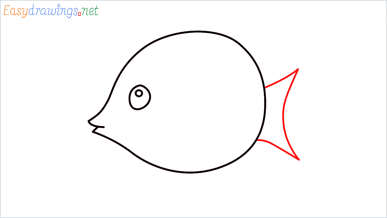 How to draw Tropical fish Emoji step (4)