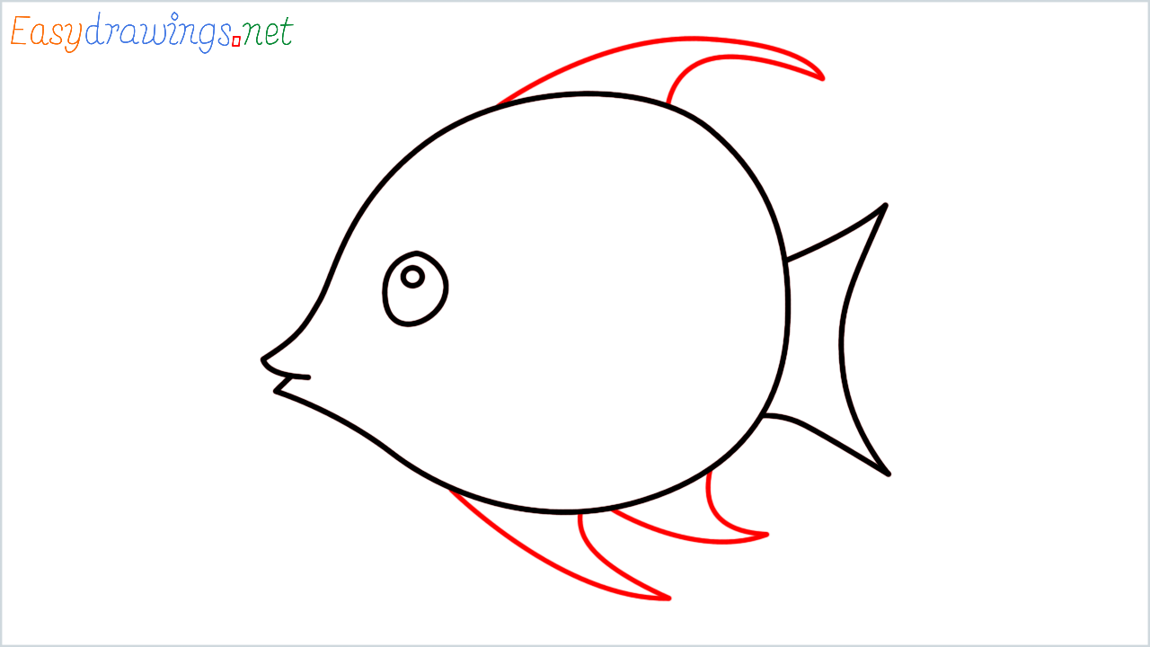 How to draw Tropical fish Emoji step (5)