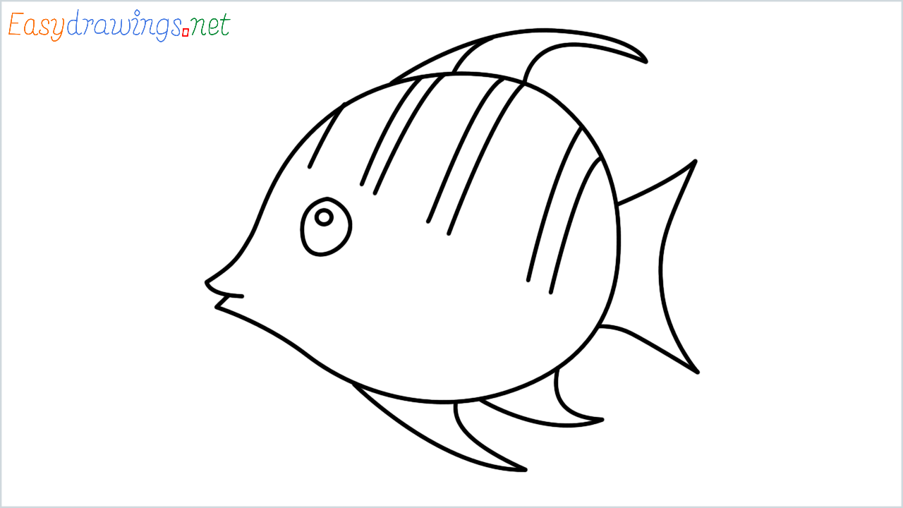 How to draw Tropical fish Emoji step by step for beginners