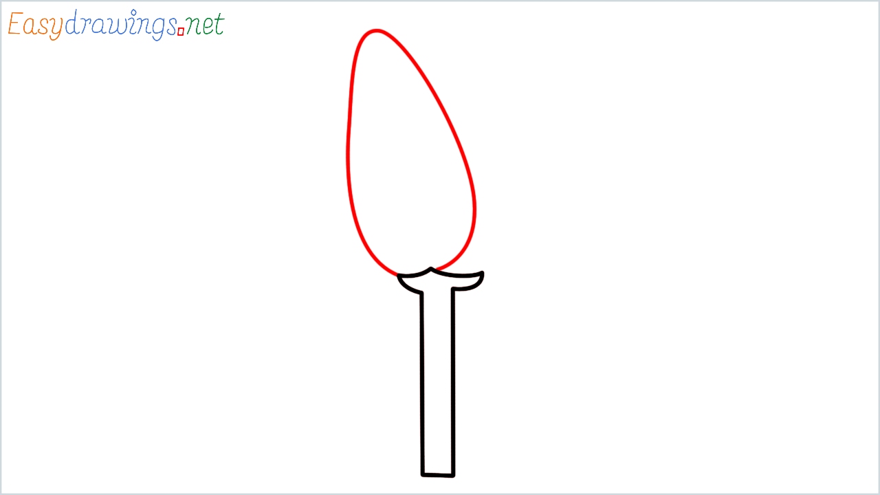 How to draw Tulip Emoji step (3)