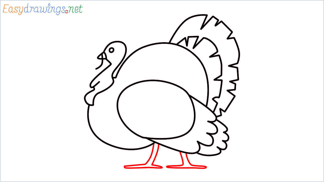 How to draw Turkey Emoji step (10)