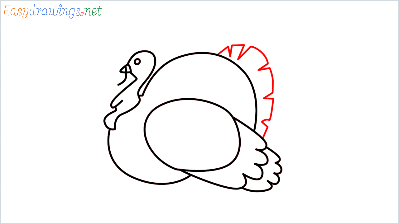 How to draw Turkey Emoji step (8)