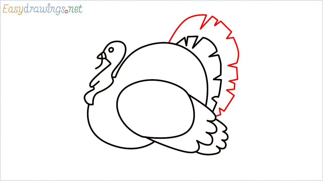 How to draw Turkey Emoji step (9)
