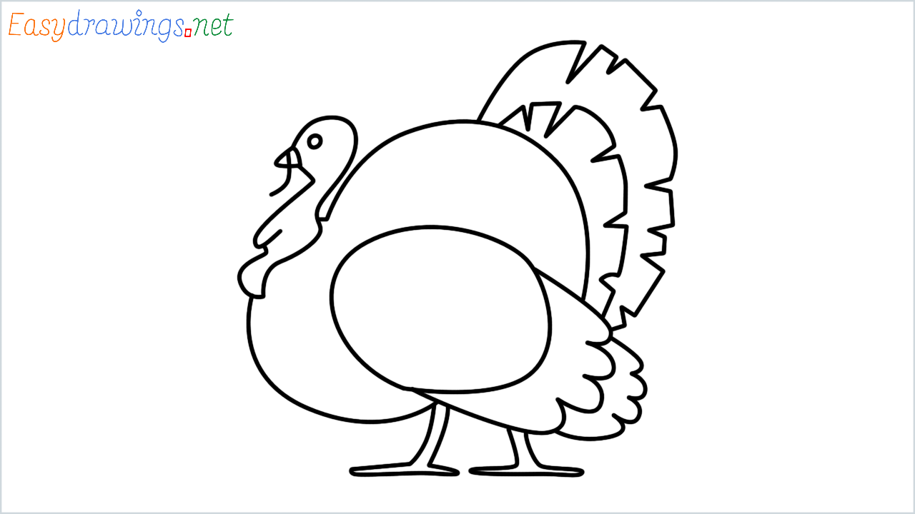 How to draw Turkey Emoji step by step for beginners