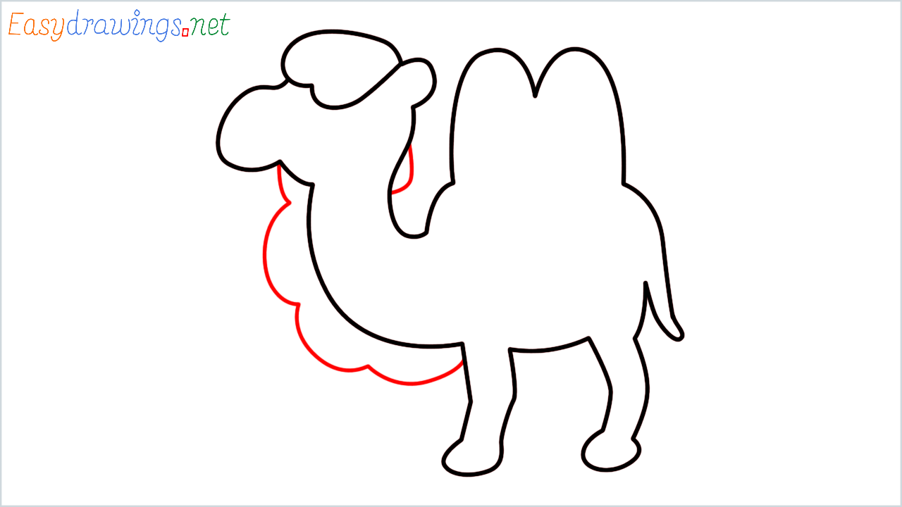 How to draw Two hump camel Emoji step (7)