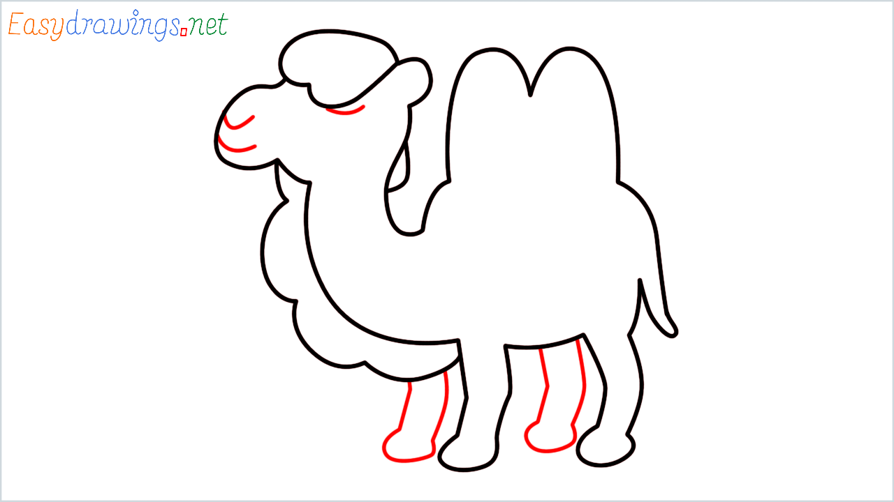 How to draw Two hump camel Emoji step (8)