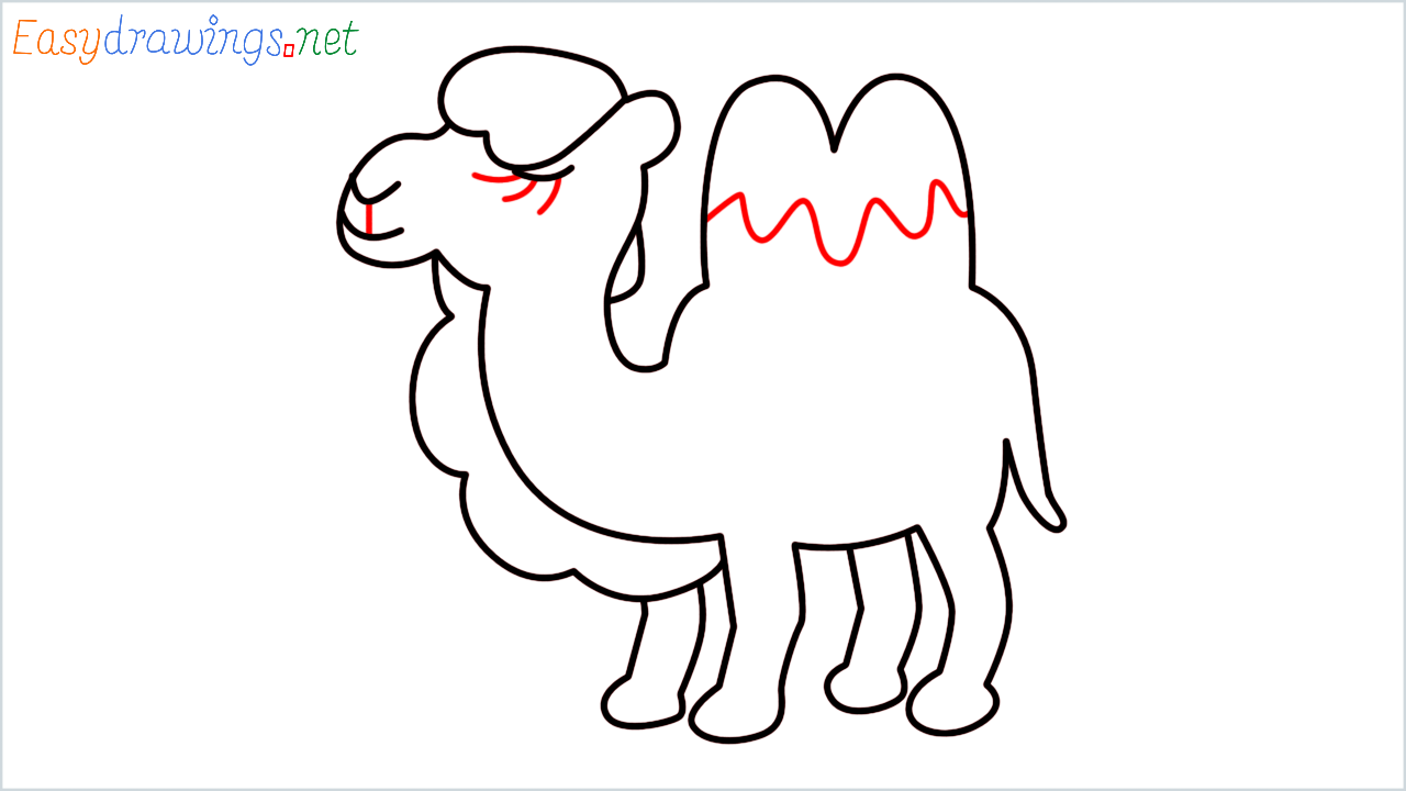 How to draw Two hump camel Emoji step (9)