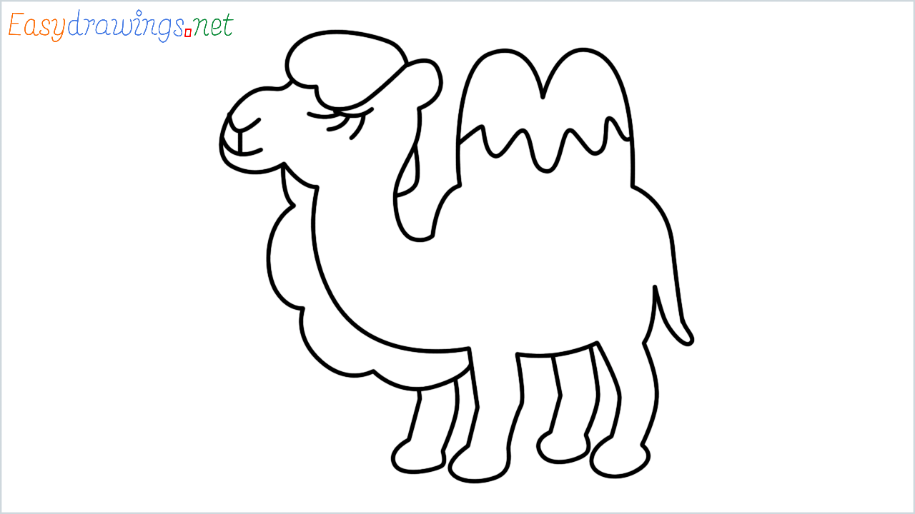How to draw Two hump camel Emoji step by step for beginners