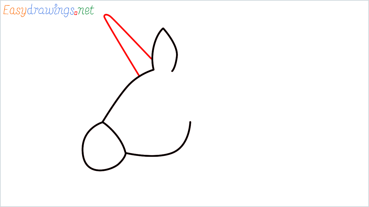 How to draw Unicorn Emoji step (4)