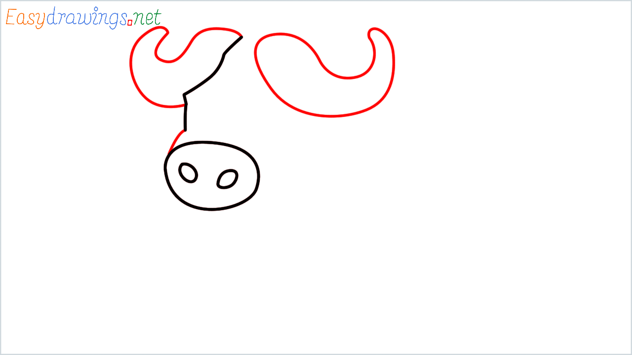 How to draw Water buffalo Emoji step (3)