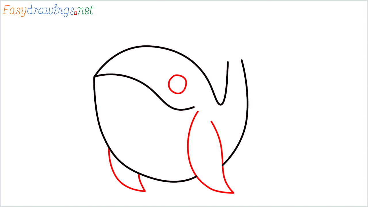 How to draw Whale Emoji step (4)