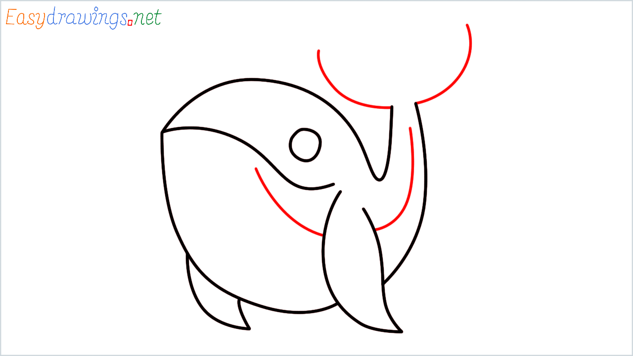 How to draw Whale Emoji step (5)