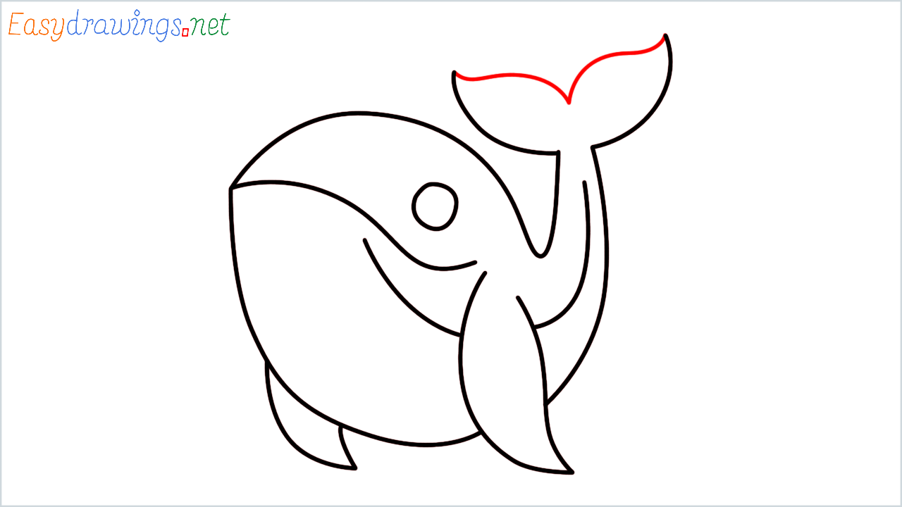 How to draw Whale Emoji step (6)