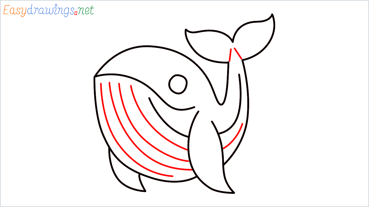 How to draw Whale Emoji step (7)