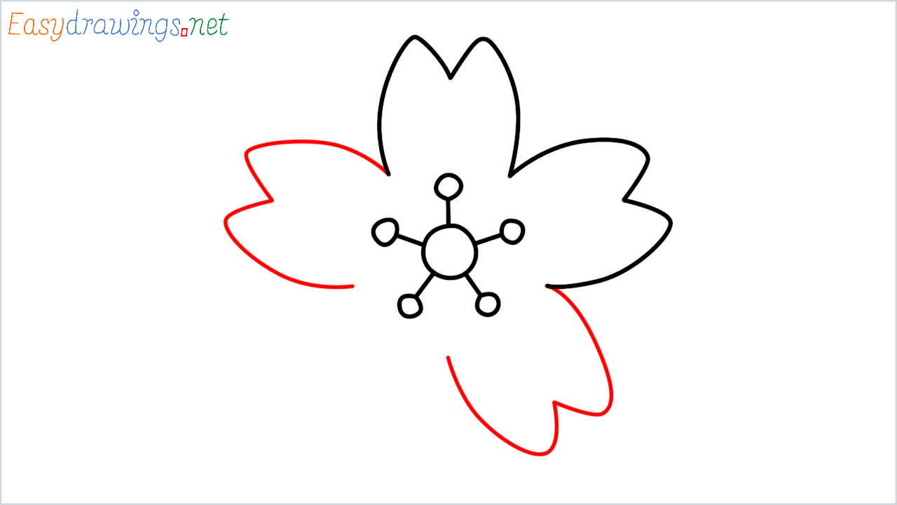 How to draw White flower Emoji step (6)
