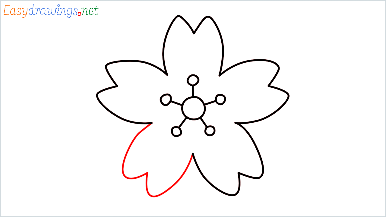 How to draw White flower Emoji step (7)
