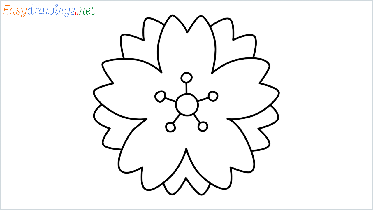 How to draw White flower Emoji step by step for beginners