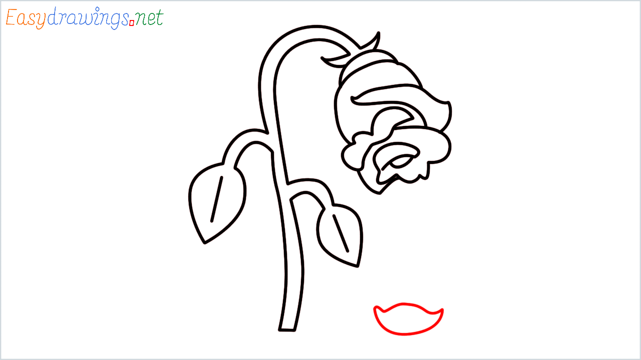 How to draw Wilted flower Emoji step (10)
