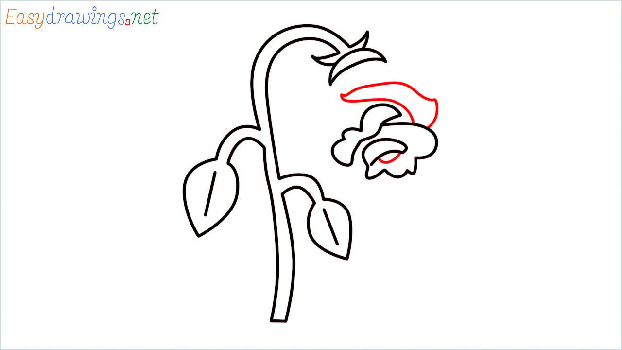 How to draw Wilted flower Emoji step (8)
