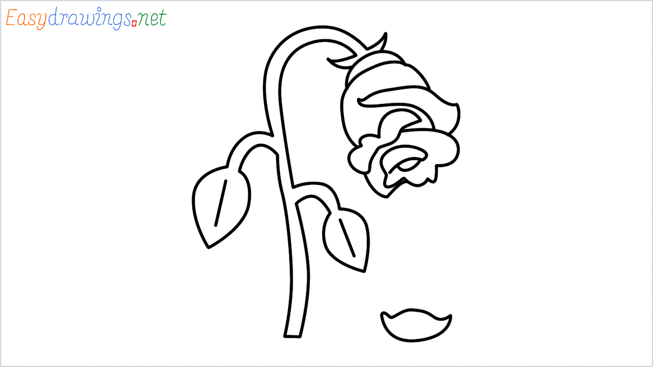 How to draw Wilted flower Emoji step by step for beginners