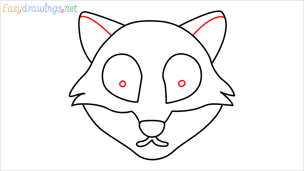 How to draw Wolf Emoji step (7)