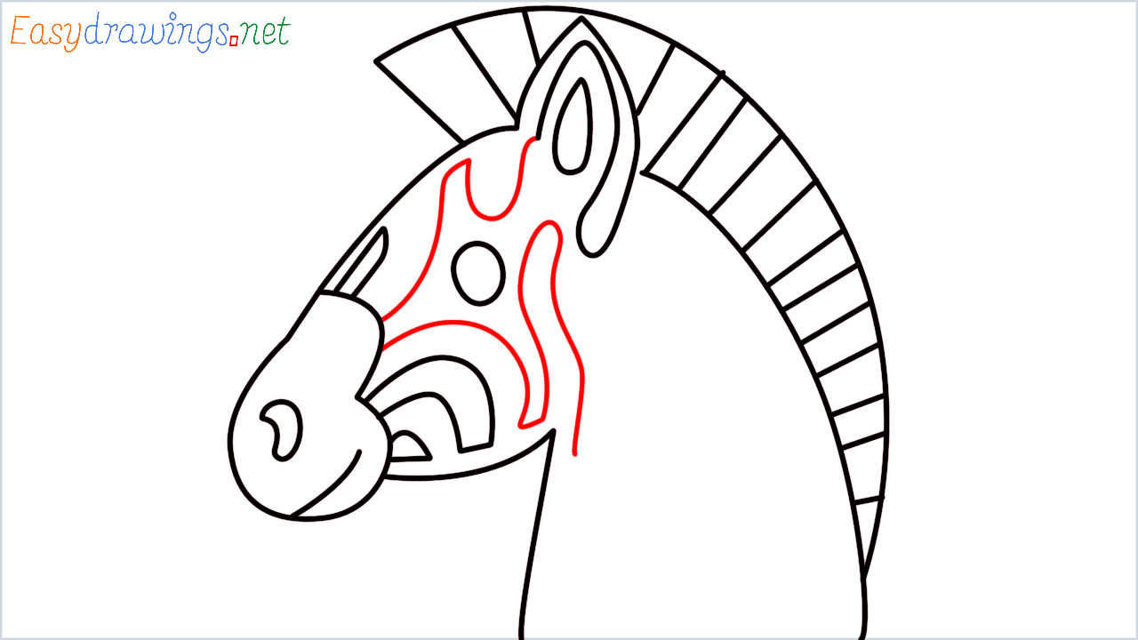 How to draw Zebra Emoji step (10)